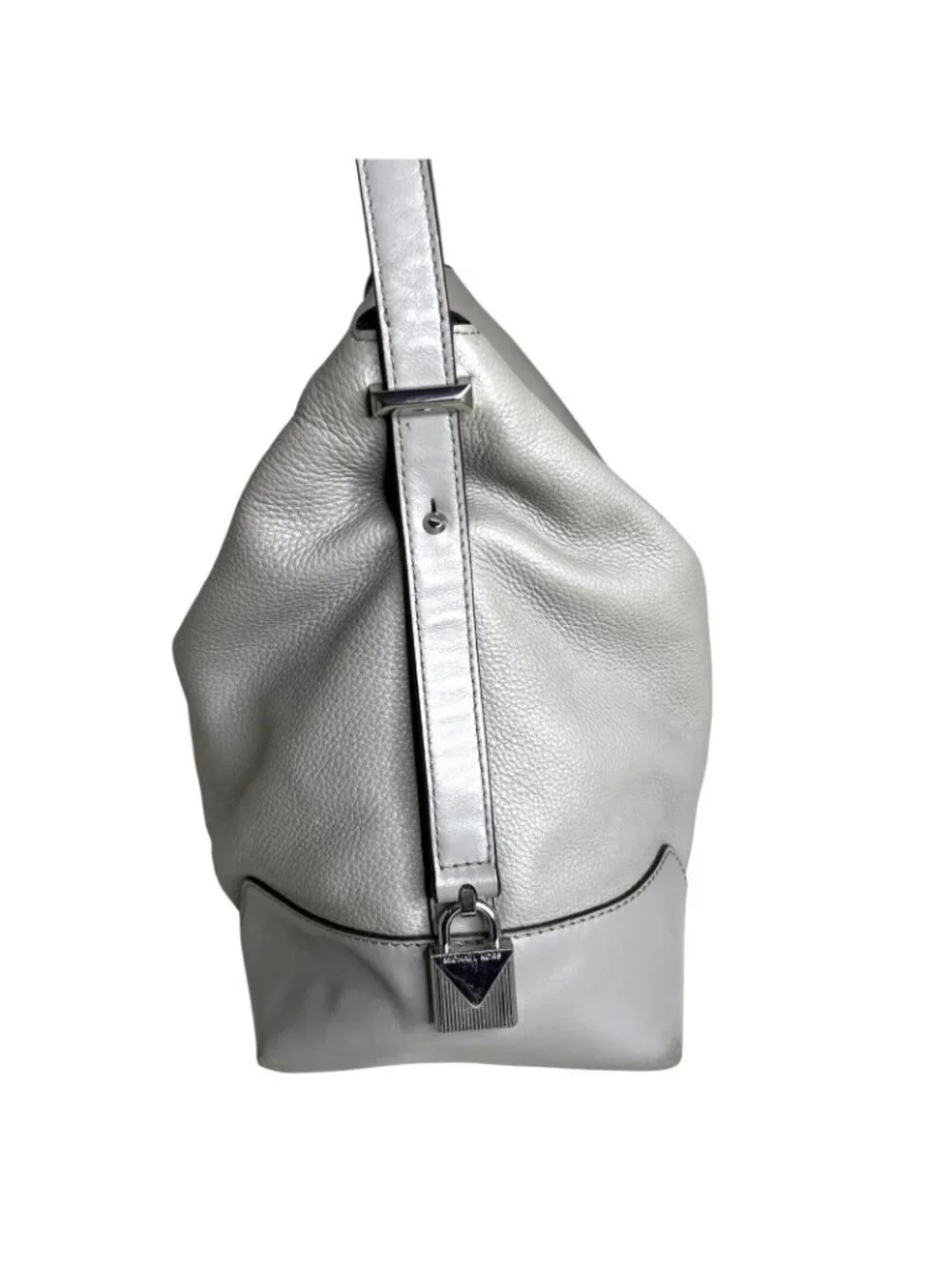Michael Kors Gray Leather Hobo Bag Adjustable Strap & Metal Feet